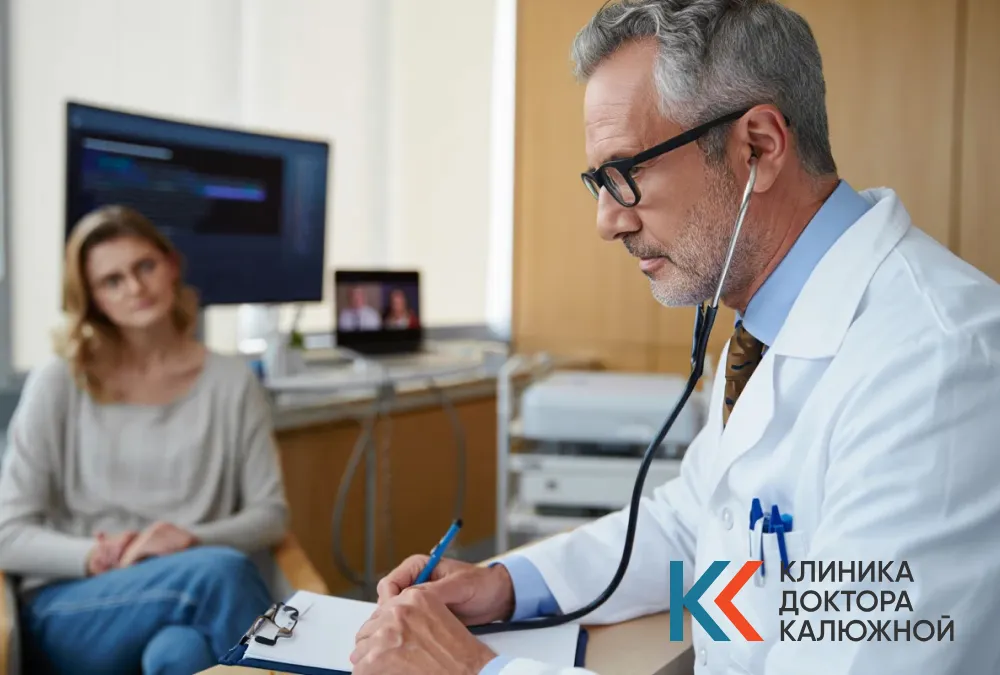 Врач-токсиколог и пациент в кабинете клиники